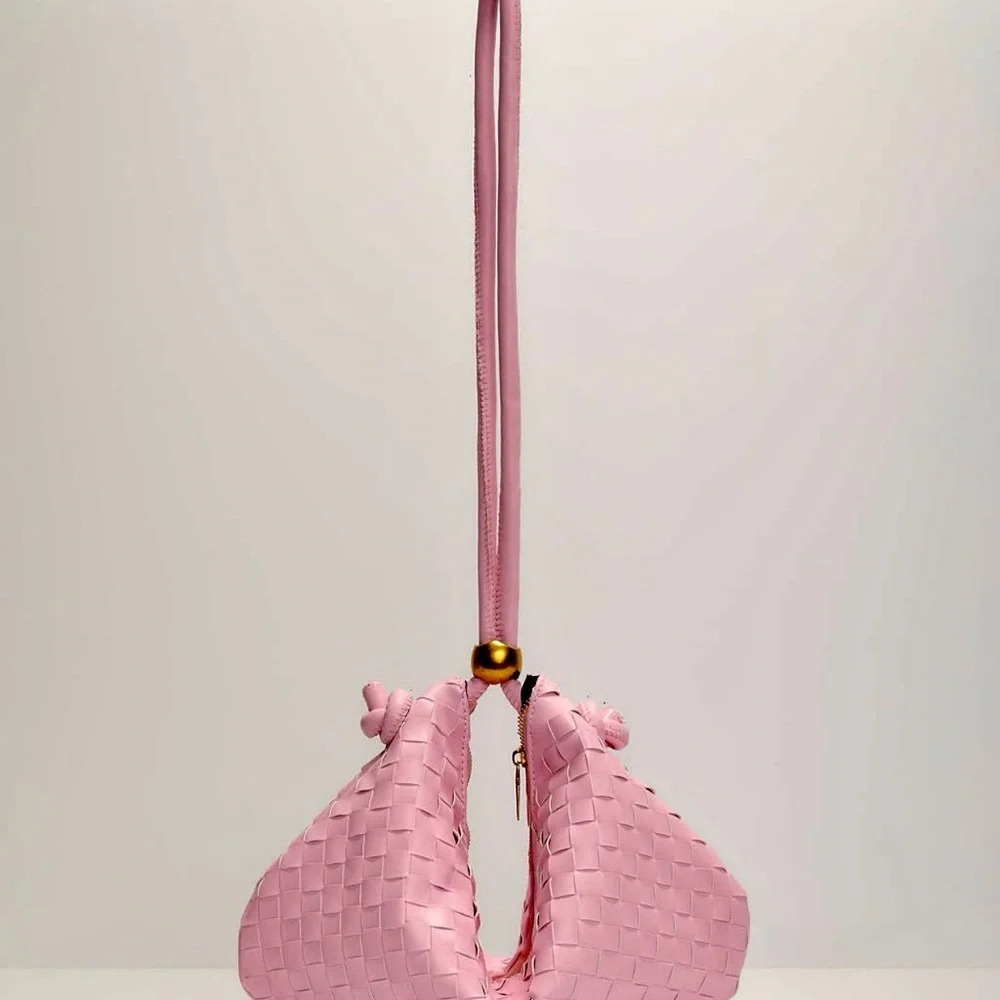 Vici Soft Pink Woven Hobo Bag - Picture 2 of 4